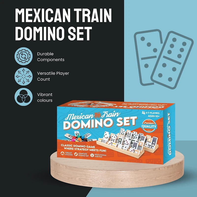 Tradeopia Jeu de Dominos Mexicain Double 12 avec 91 Tuiles