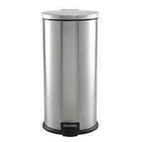 Poubelle de cuisine Better Homes & Gardens, 30 litres, en acier inoxydable, ronde, à pédale, avec couvercle à fermeture douce, argentée