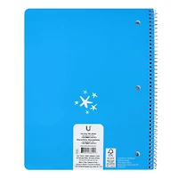 Cahier U Style Bleu Pailleté, 1 sujet, 80 feuilles, règle collège