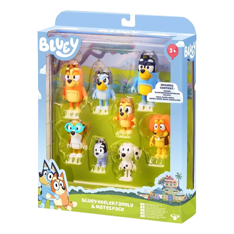 Pack de 8 amis du quartier Bluey - Exclusivité Walmart