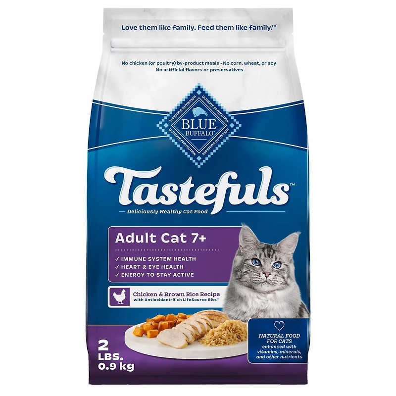 Tastefuls Mature Chicken & Brown Rice Natural Dry Cat Food, 0.9kg