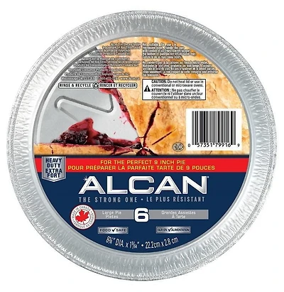 ALCAN® Essentials Aluminum Bakeware Heavy Duty Large Pie Plates 6 count, ALCAN® Essentials Heavy Duty Large Pie Plates 6-ct