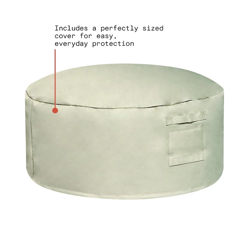 Beautiful Wicker Outdoor Reversible-Top Storage Ottoman/Coffee Table & Cover by Drew Barrymore, Brown/Porcini