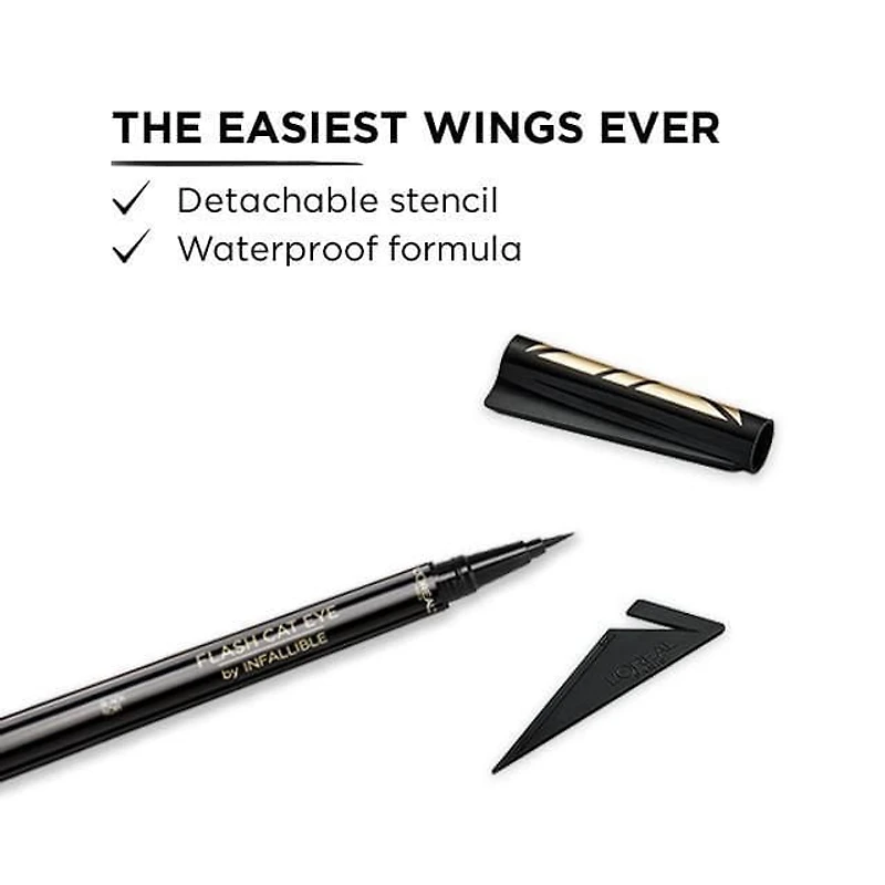 L'Oréal Paris, Liquid Eye Liner Flash Cat Eye, Waterproof, Black, 0.6 GR, 0.6 GR