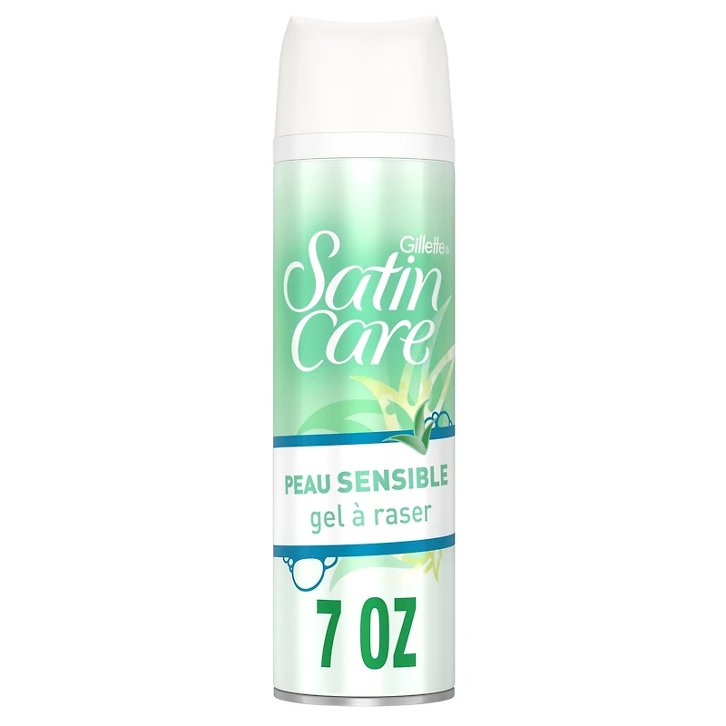 Gel à raser Gillette Venus Satin Care Peau sensible, crème à raser pour femmes, avec aloès (7oz)