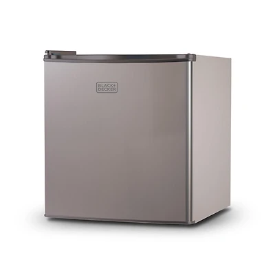 BLACK+DECKER BCRK17V Compact Refrigerator Energy Star Single Door Mini Fridge with Freezer, 1.7 Cubic Ft., VCM, Silver