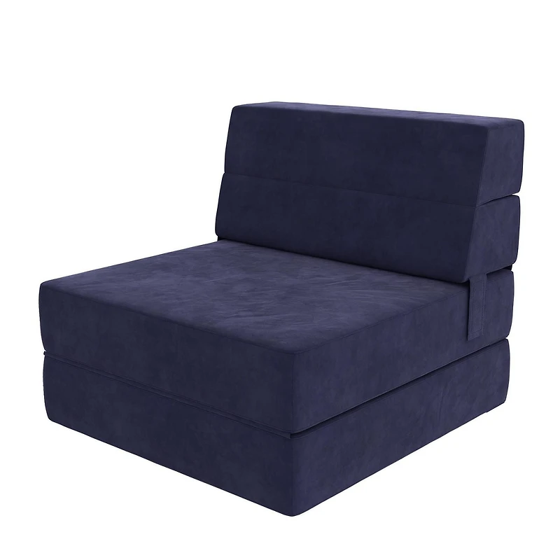 Novogratz The Flower Modular Chair and Lounger Bed with 5-in-1 Design, Black