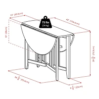 Table ronde à abattants 5 pièces Alamo avec 4 chaises Hamilton à dossier à barrettes de Winsome - 94565