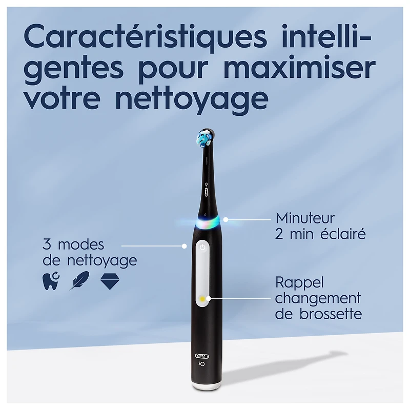 Brosse à dents électrique Oral-B iO Series 3 avec (2) brossettes, iO3 rechargeable, blanc Brosse à dents avec (2) brossettes