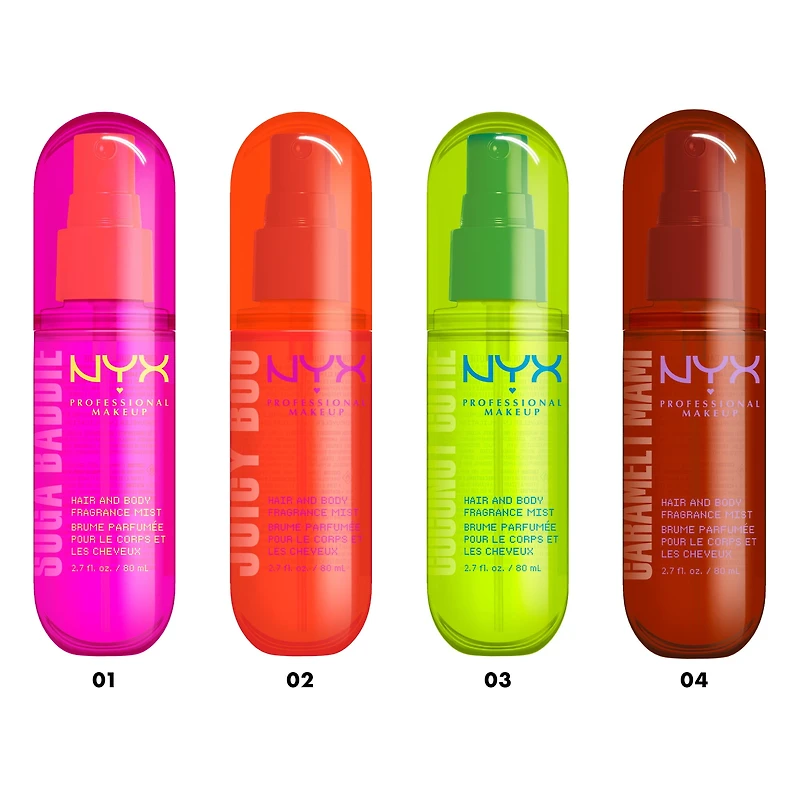 NYX Professional Makeup Brume corps & cheveux Parfum longue durée, Suga Baddie