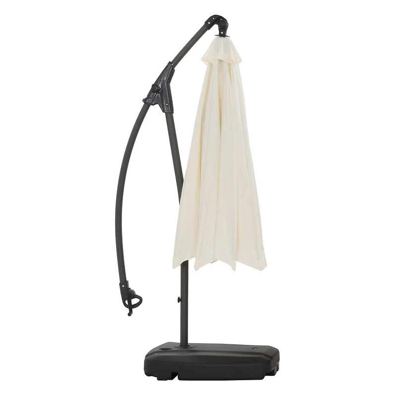 CorLiving Endure 9.5ft Cantilever Outdoor Patio Umbrella with Fillable Wheeled Base and Aluminum and Steel Frame