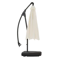 CorLiving Endure 9.5ft Cantilever Outdoor Patio Umbrella with Fillable Wheeled Base and Aluminum and Steel Frame