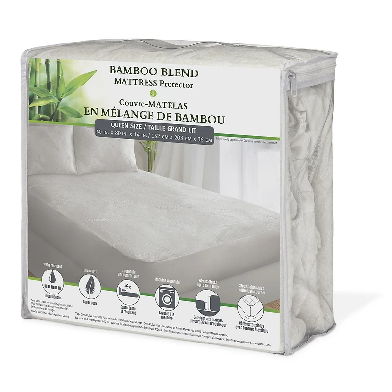 Safdie & Co. Protège-Matelas T Bamboo Jacquard Blanc