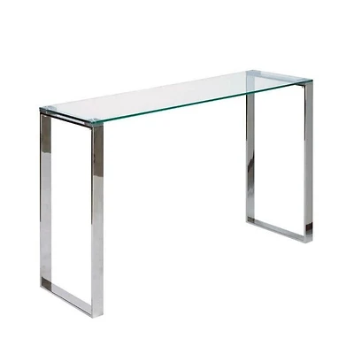 Gen Glass Console Table with Chrome Stainless Steel Legs 30x30x8in
