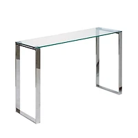 Gen Glass Console Table with Chrome Stainless Steel Legs 30x30x8in