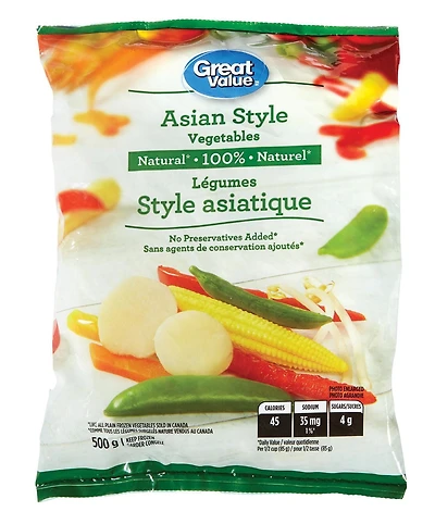 Légumes style asiatique Great Value 500g