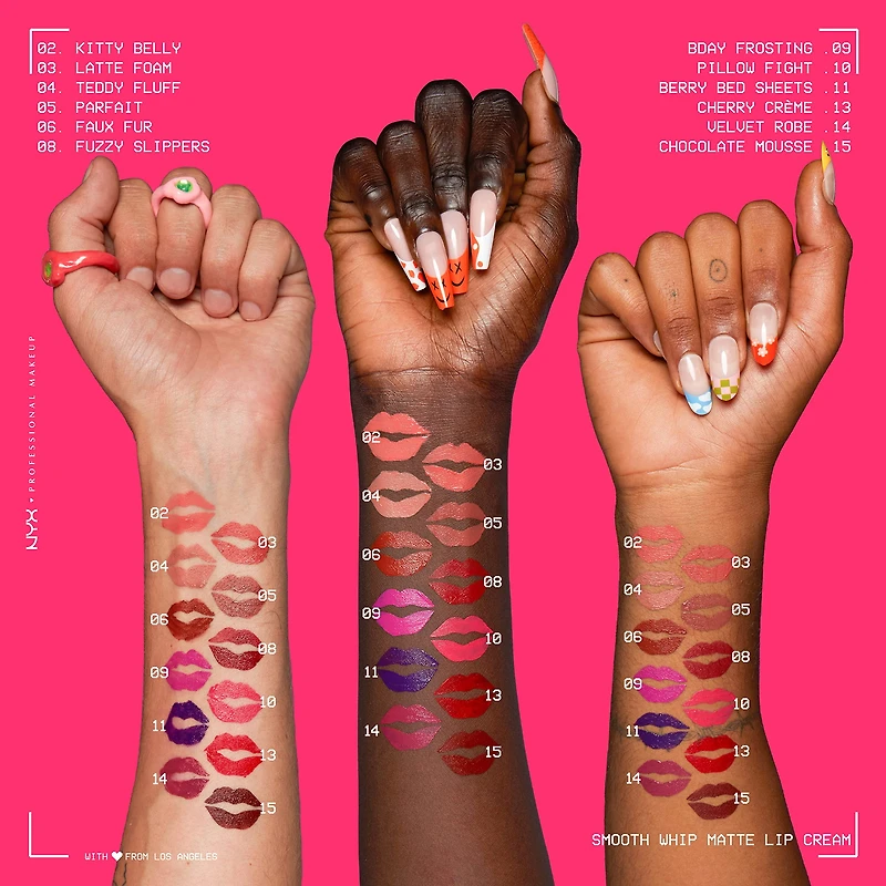 NYX PROFESSIONAL MAKEUP, Smooth Whip, Crème à lèvres lisse et mate, Beurre de Cacao et Karité, Formule végane, 4ml Crème à lèvres ultradouce