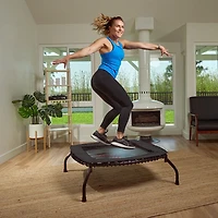 Sunny Health & Fitness Mini Trampoline de Fitness sans Ressort - Rebondisseur d'exercice intérieur/extérieur de Qualité Supérieure avec élastiques réglables pour des séances d'entraînement plus silenc