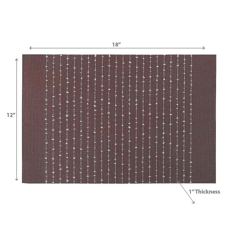 Vinyl Cotton Placemat Pinstripe Red - Set of 12