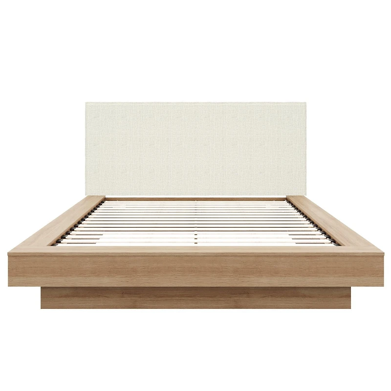 Lit plateforme Julian Queen Size avec tête de lit rembourrée