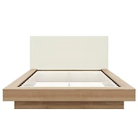 Lit plateforme Julian Queen Size avec tête de lit rembourrée