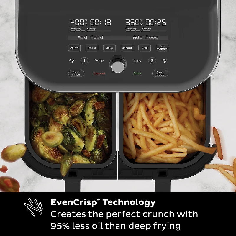 Instant Pot Vortex™ Plus Dual Air Fryer with ClearCook, 8QT, Black