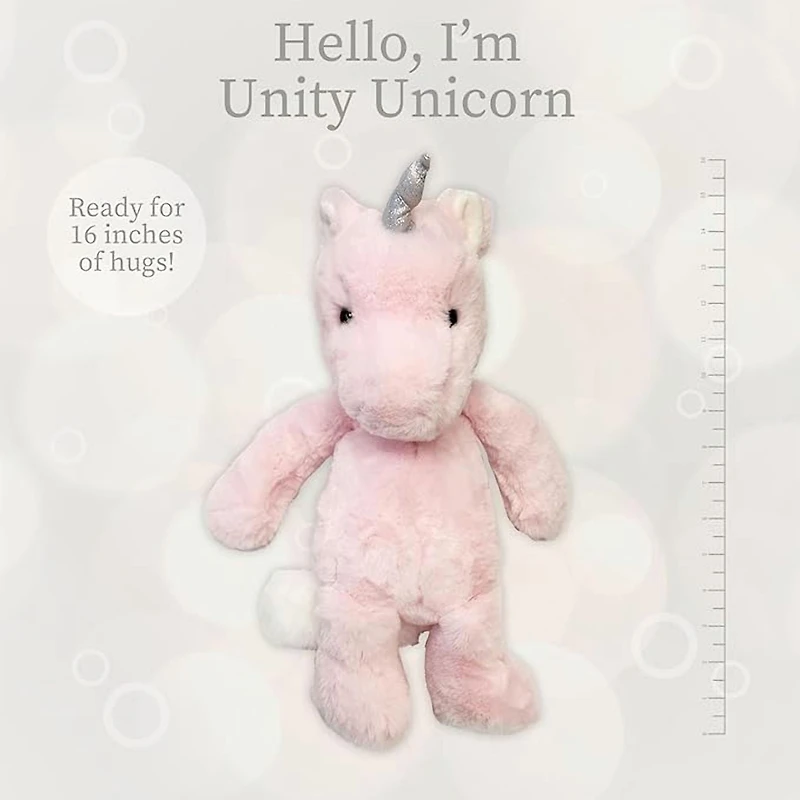 World's Softest Plush Unity Unicorn, Rose, Lushee, Large, 16" Stuffed Animal