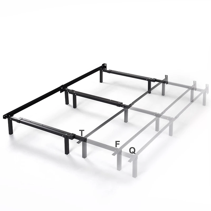 Cadre de lit en métal Zinus Spa Sensations Compack, réglable de simple à grand, 7 po, structure robuste en acier, supports de tête de lit inclus