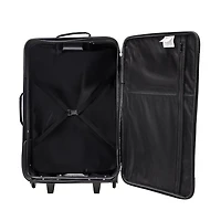 JT 4PC SFT SET BLK, 4 Piece Suitcase Set: 25 Inch Luggage, Carry On Suitcase, Tote Bag & Toiletry Kit