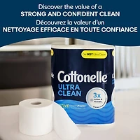 Papier hygiénique Cottonelle Ultra Clean,12 méga rouleaux, 284 feuilles par rouleau