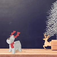 Figurine De Cerf Debout Rouge Et Blanc