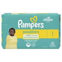 PAMPERS COUCHES SWADDLERS - FORMAT JUMBO tailles P-S, N, 1, 2, 3, 4, 5 et 6
