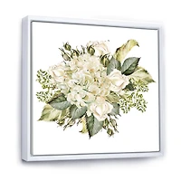 Designart Beautiful Bouquet With Hudrangea and Roses FLOAT FRAME WALL ART