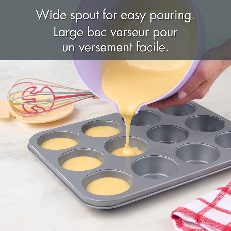 Bol à mélanger de cuisine Way to Celebrate de 3 pintes (3 qt) en violet doux, outil de pâtisserie pour Pâques