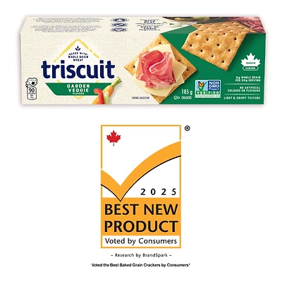 TRISCUIT, Garden Vegetable Crackers, Light and Crispy Texture, 185 g