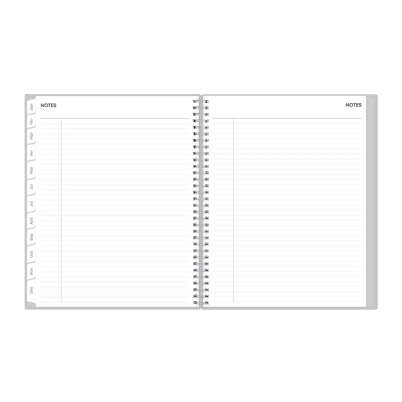 Agenda hebdomadaire/mensuel 2024, 8,5 po x 11 po, Blue Sky, Gris