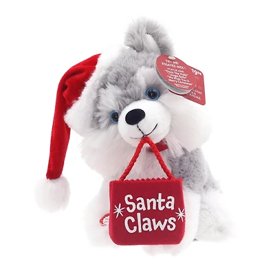 Holiday Time 8” Plush Holiday Puppy, Husky