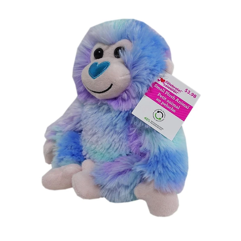 WAY TO CELEBRATE la petite peluche de singe en fourrure arc-en-ciel, 7,5 pouces