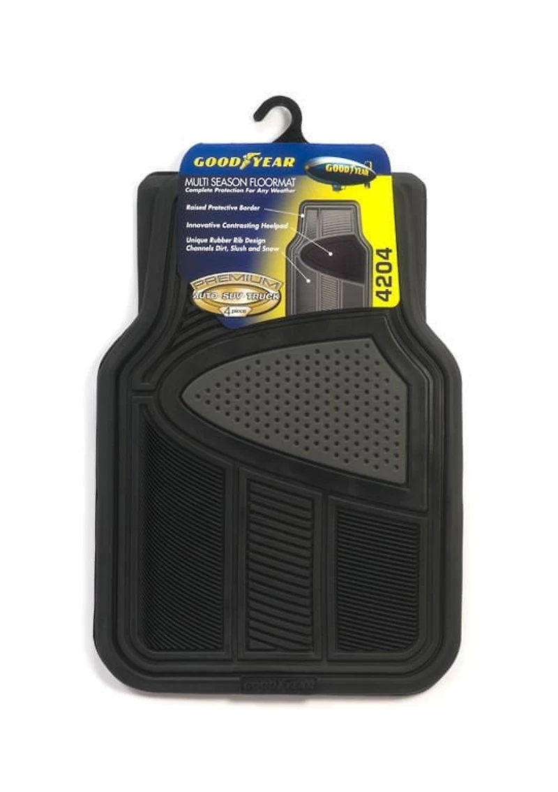 Ensemble de tapis en caoutchouc multi-saisons haut de gamme de Goodyear, noir Noir