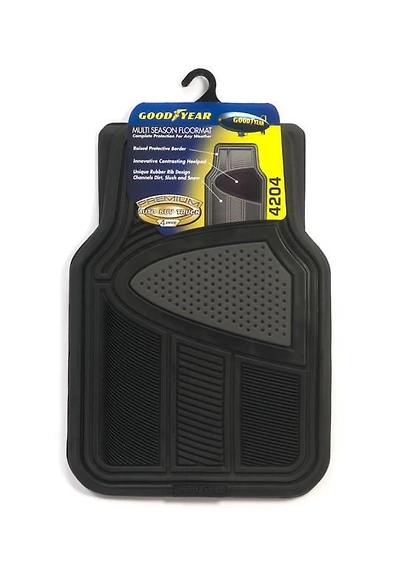 Ensemble de tapis en caoutchouc multi-saisons haut de gamme de Goodyear, noir Noir