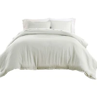 Better Homes & Gardens 3-Piece Soft Sea Crinkled Gauze Duvet Set, Adult King, Corner & side interior ties. Hidden Button Closure. Envelope Closure on Shams.