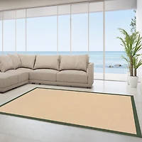 Tapis Athena naturel et vert de 8 pi 9 po x 12 pi