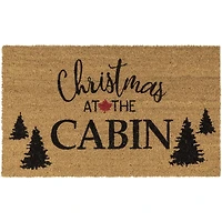 Tapis-brosse Canadiana en fibre de coco «Christmas at the Cabin»