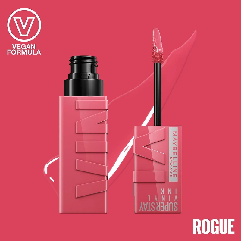 Rouge à lèvres liquide Super Stay Vinyl Ink de Maybelline New York longue tenue et sans bavures, couleur ultrapigmentée et brillance instantanée, Rogue, 4,2 ml Polyester #6 Super Bulky Yarn