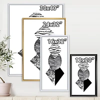 Designart Feuille de palmier tropical avec des formes géométriques abstraites I ART MURAL À CADRE FLOTTÉ