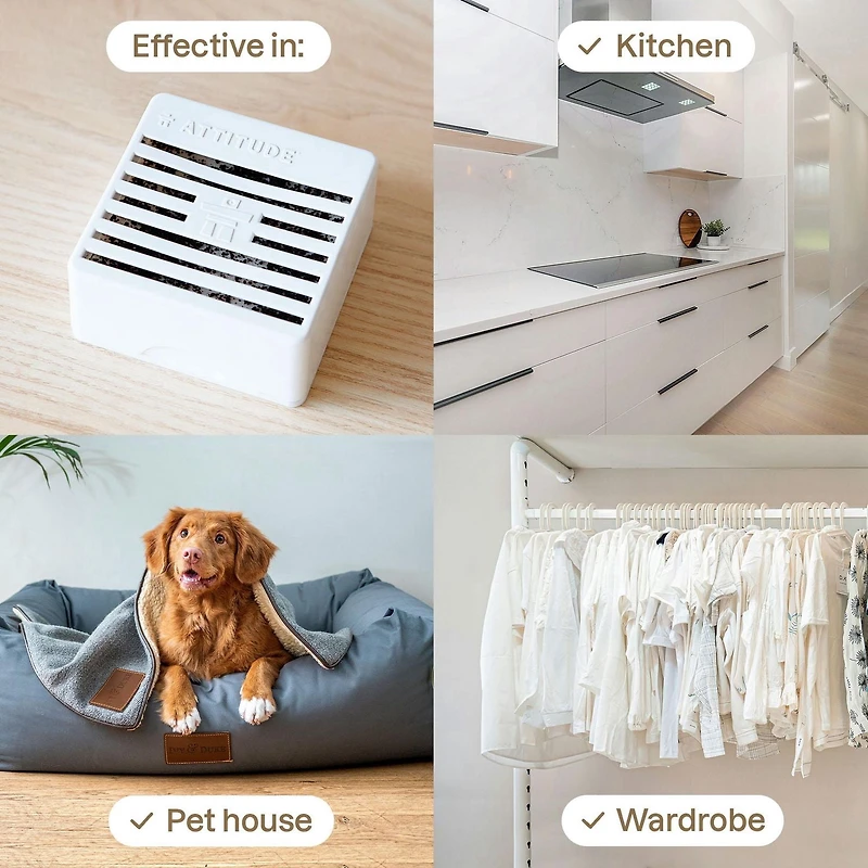 ATTITUDE™ Éliminateur d'odeurs pour animaux – Purificateur d’air à la lavande, sans danger pour les chats et les chiens, 227 g