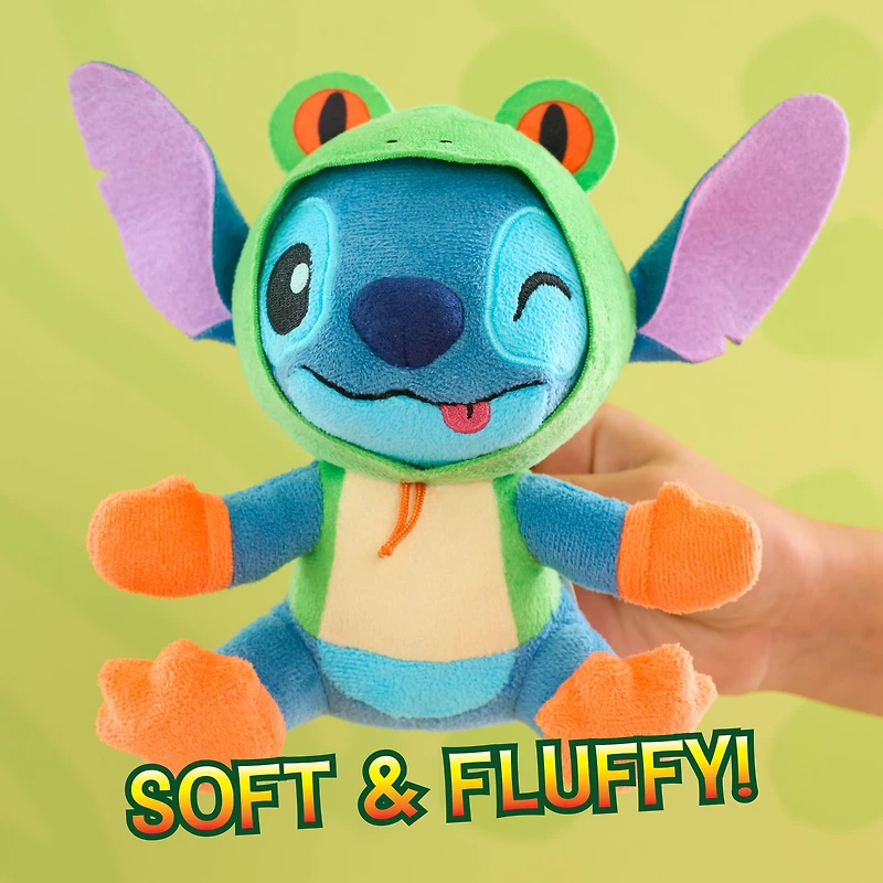 Disney Stitch Goes Wild Small Plush - Stitch Frog, Cute & Fluffy, For Kids, Fans & Collectors