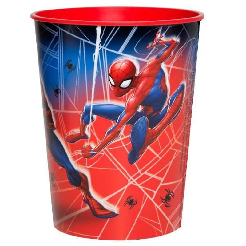 Verre en plastique pour anniversaire Spiderman, 16 oz Le verre de plastique contient 16 oz