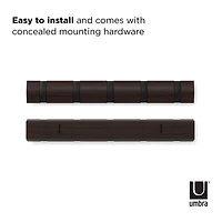 Umbra Flip Wall Mounted Coat Rack,Black/Walnut