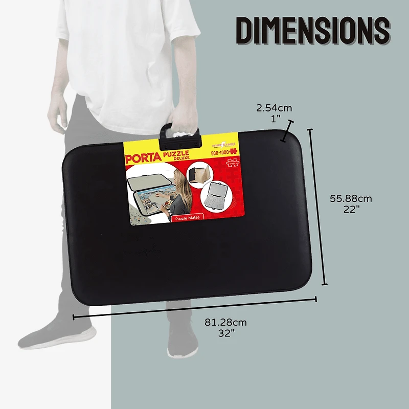 Tradeopia Boîte de Rangement Portable pour Puzzle Noir, jusqu'à 1000 Pièces, avec Plateaux de Tri et Plateau Détachable